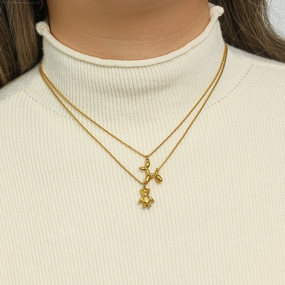 Zodiac Animal Stainless Steel 18k Gold Plated Necklaces