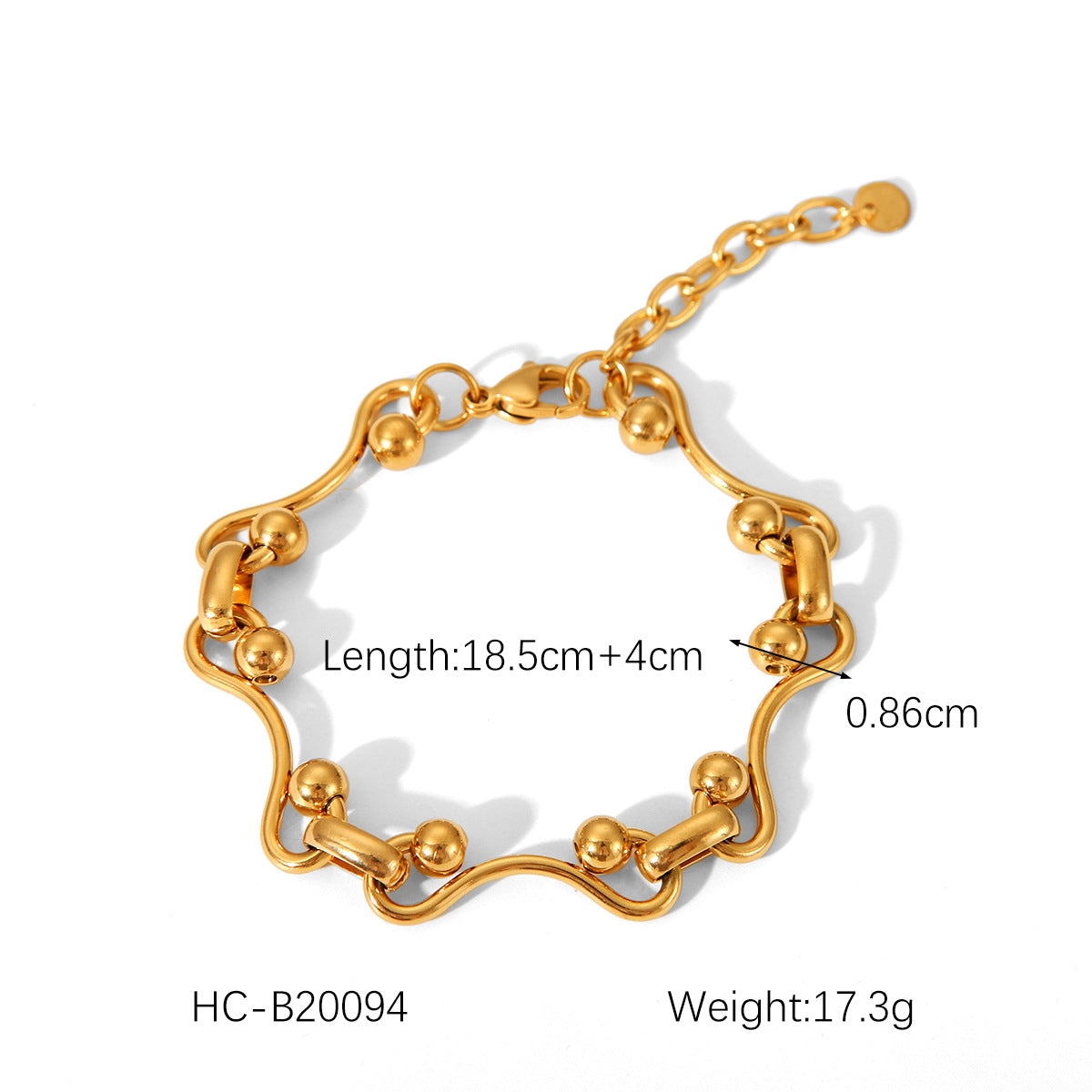 Bracelet Geometric 18K Gold Plated Steel