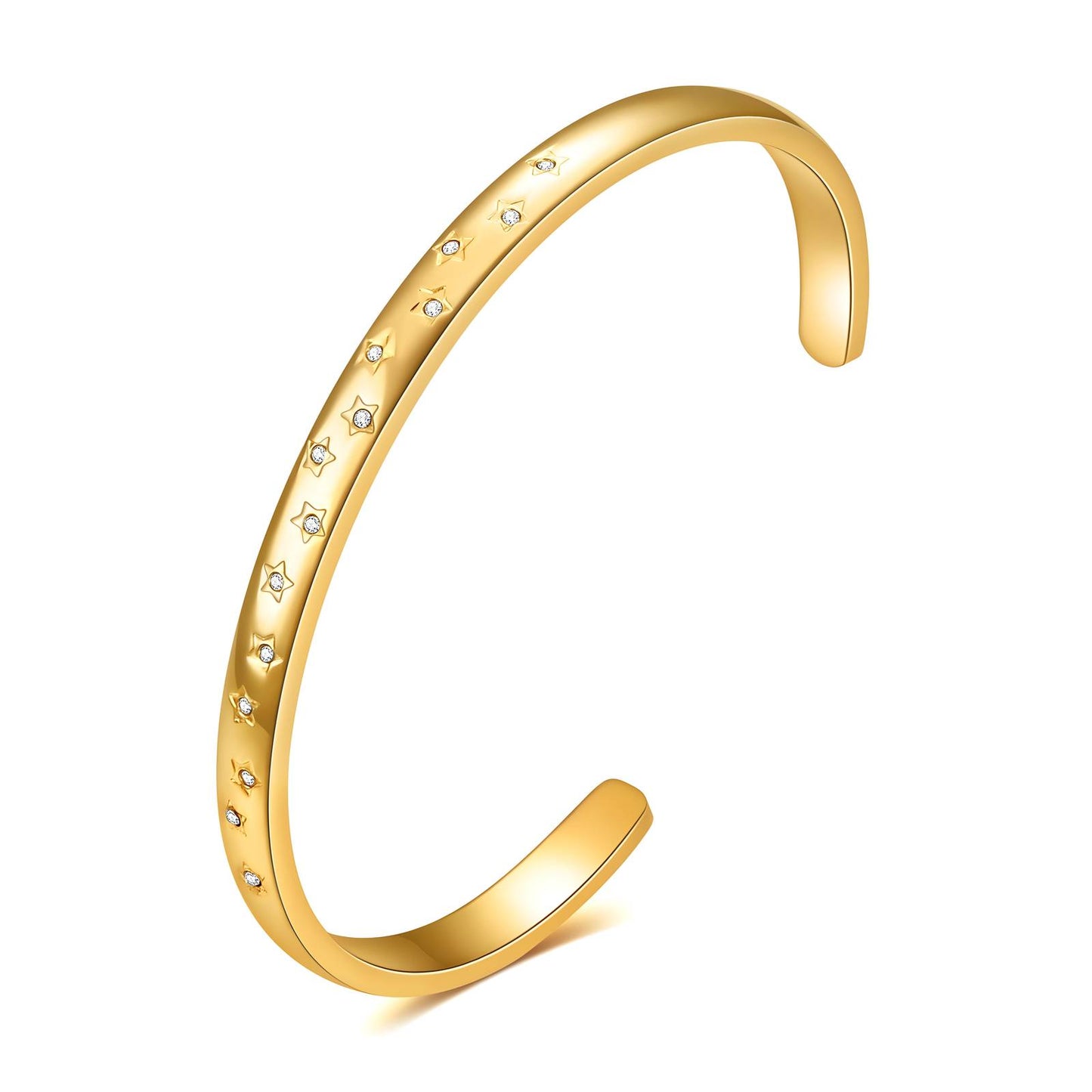 "Star" Bracelet, 18K Gold Plated Steel
