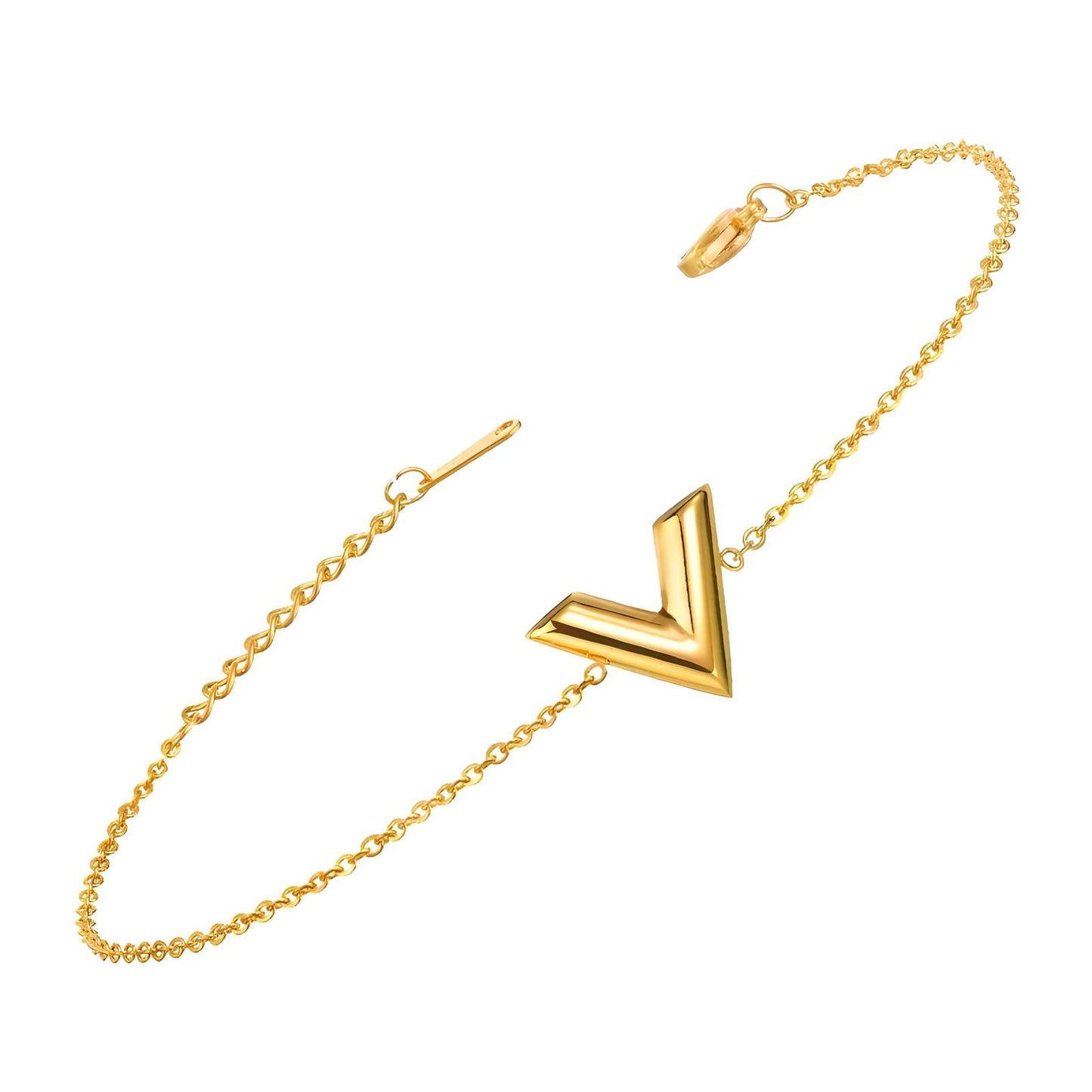 V Bracelet 18K Gold Plated Steel