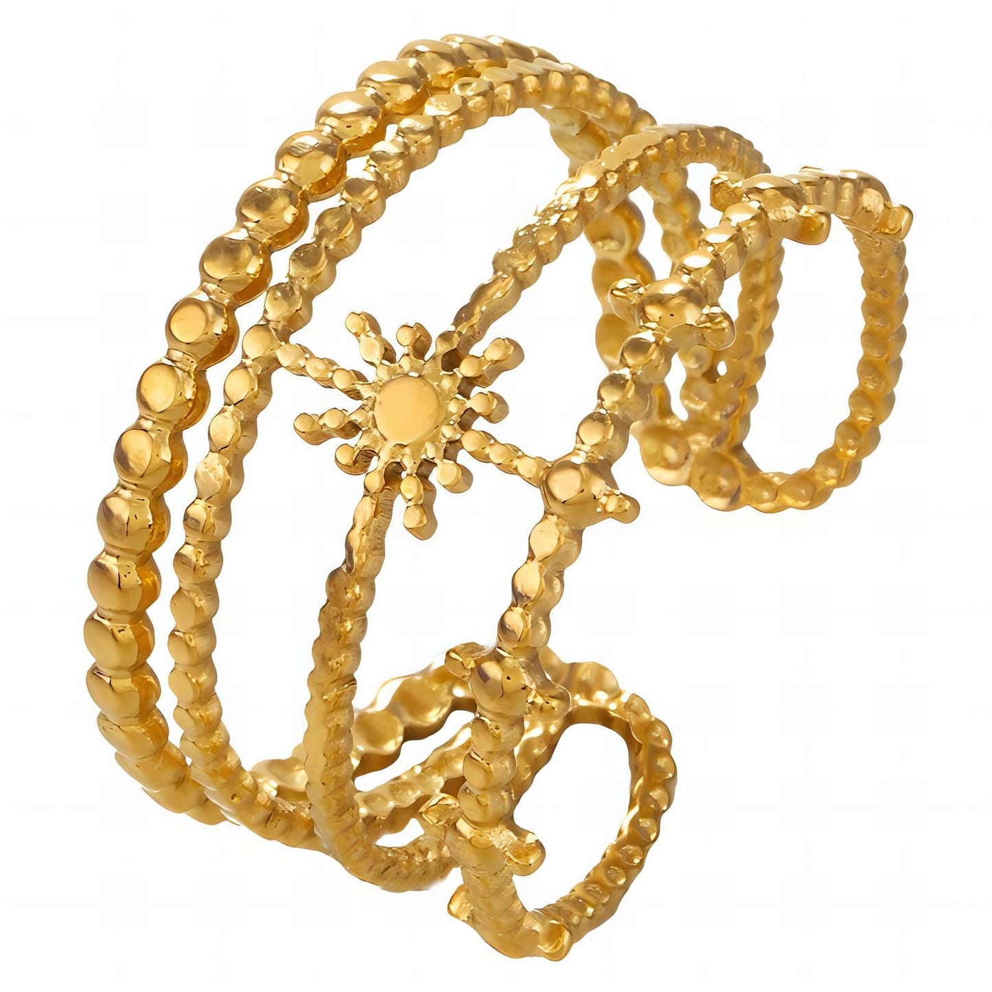 Ring, 18K Gold Plated Steel