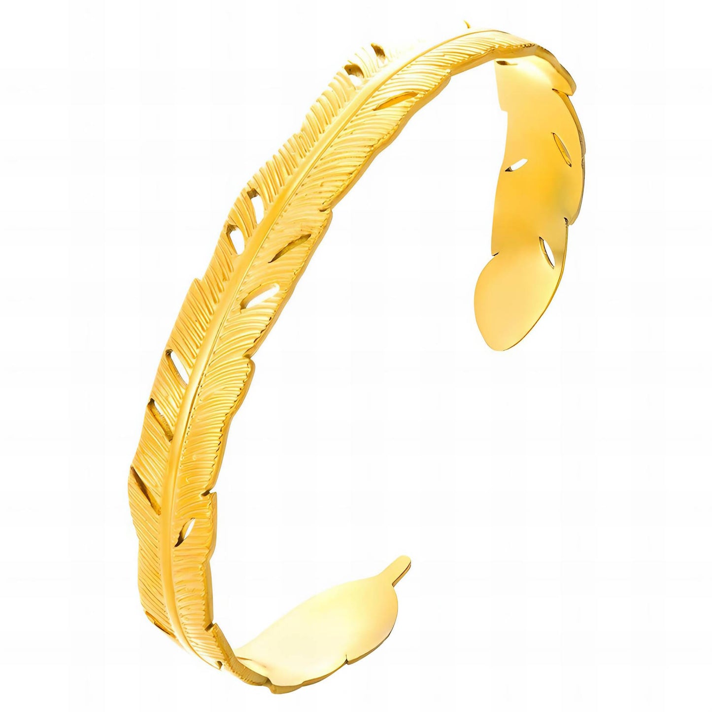 "Leaves" Bracelet, 18K Gold Plated Steel