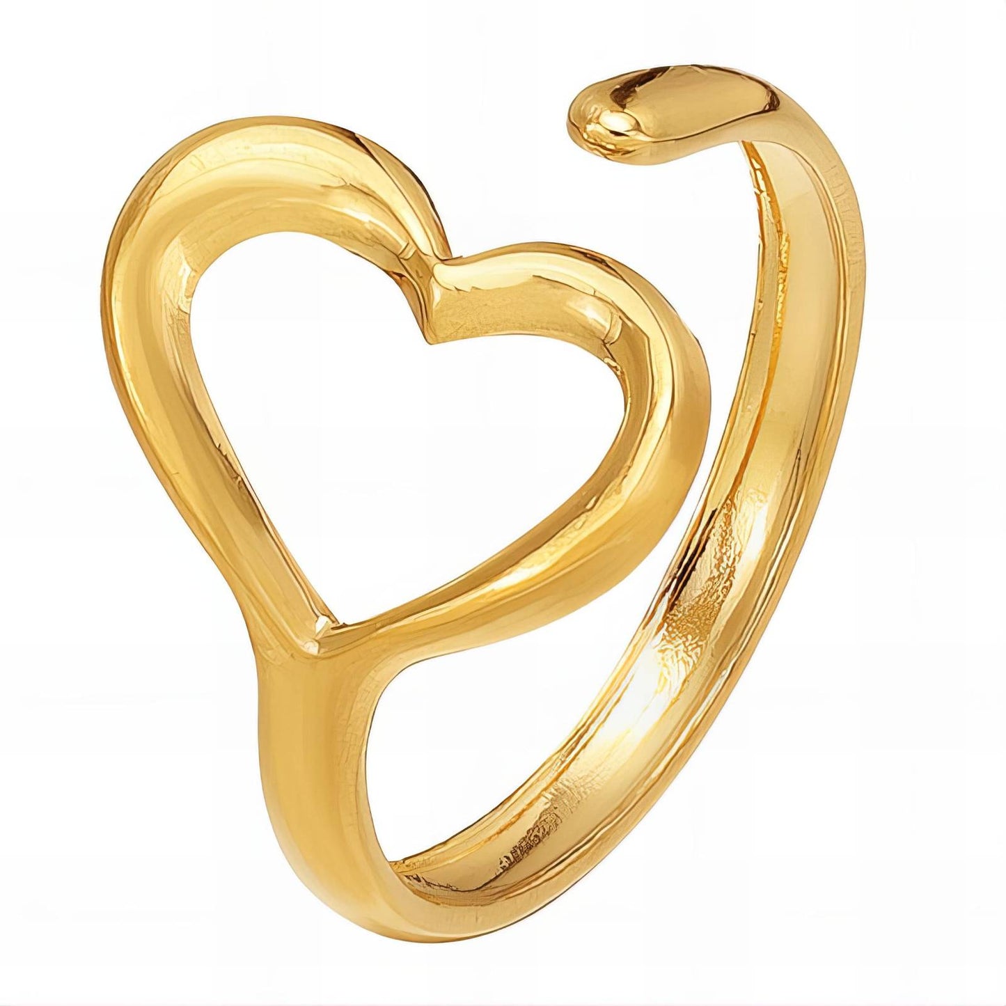 "Heart" Ring, 18K Gold Plated Steel