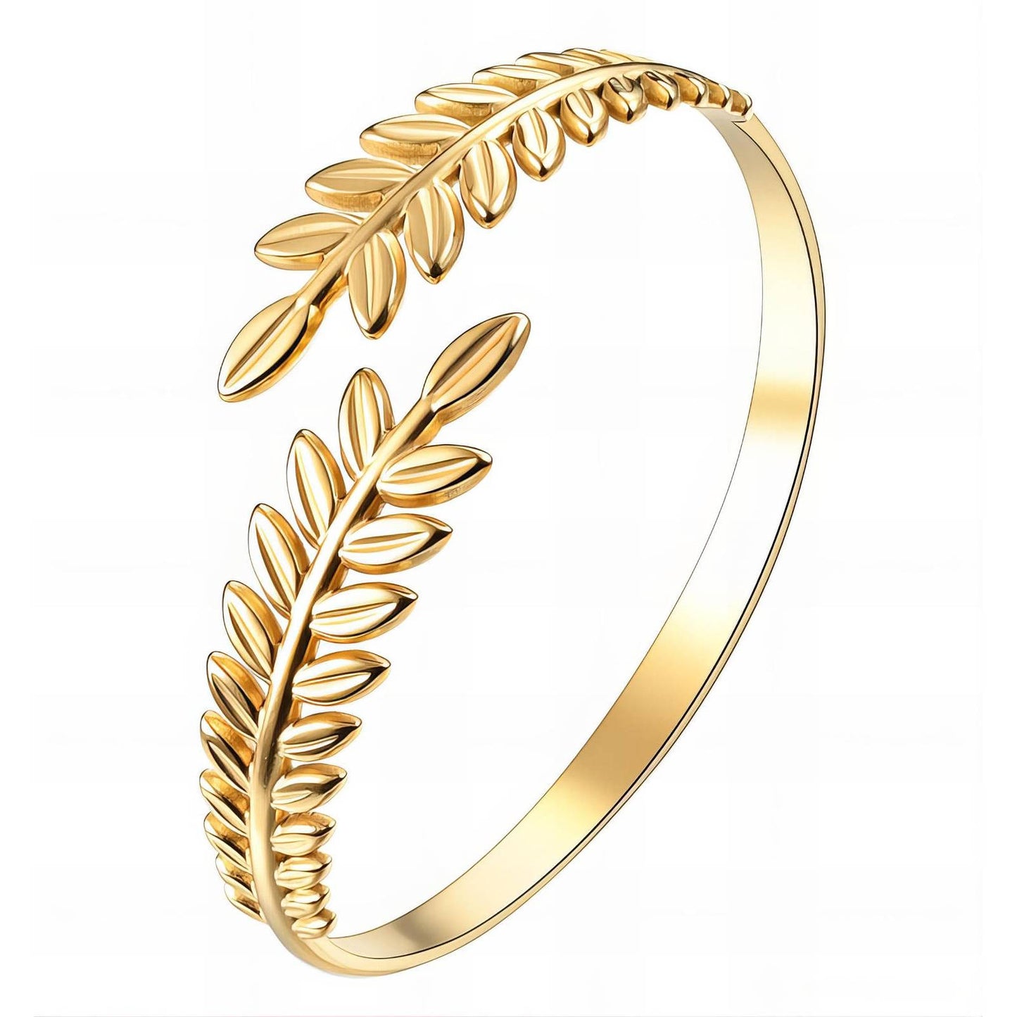 "Leaves" Bracelet, 18K Gold Plated Steel