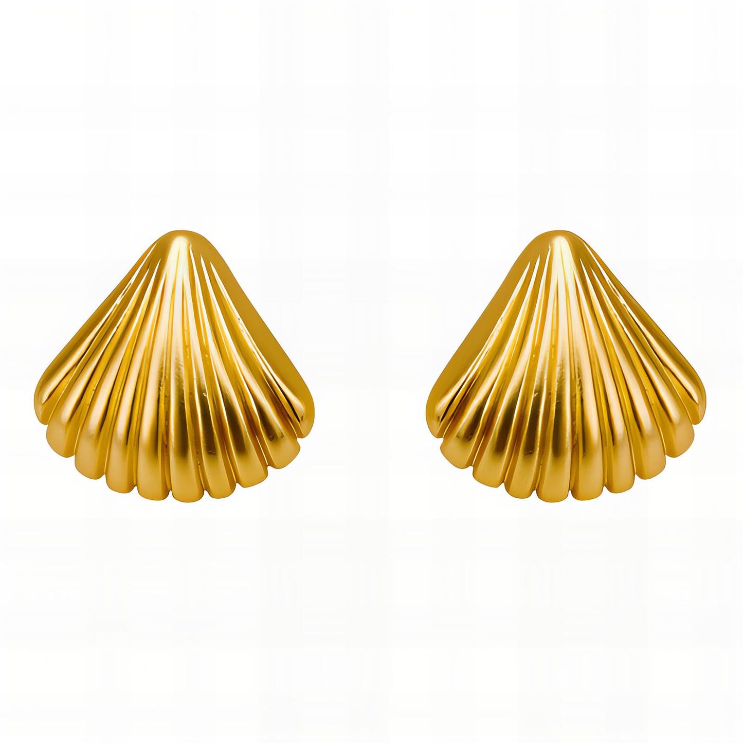 "Seashells" Earrings, 18K Gold Plated Steel