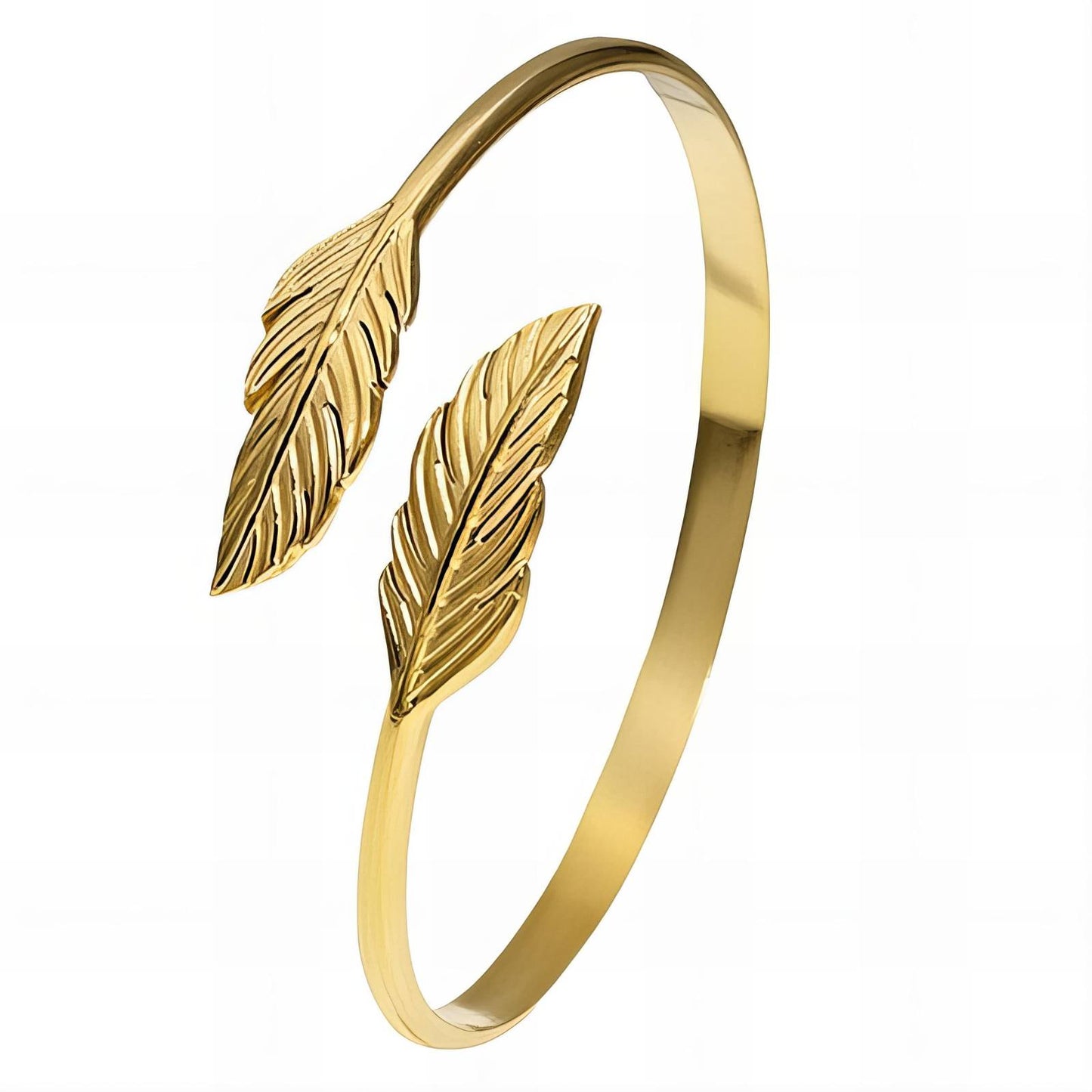 "Leaves" Bracelet, 18K Gold Plated Steel
