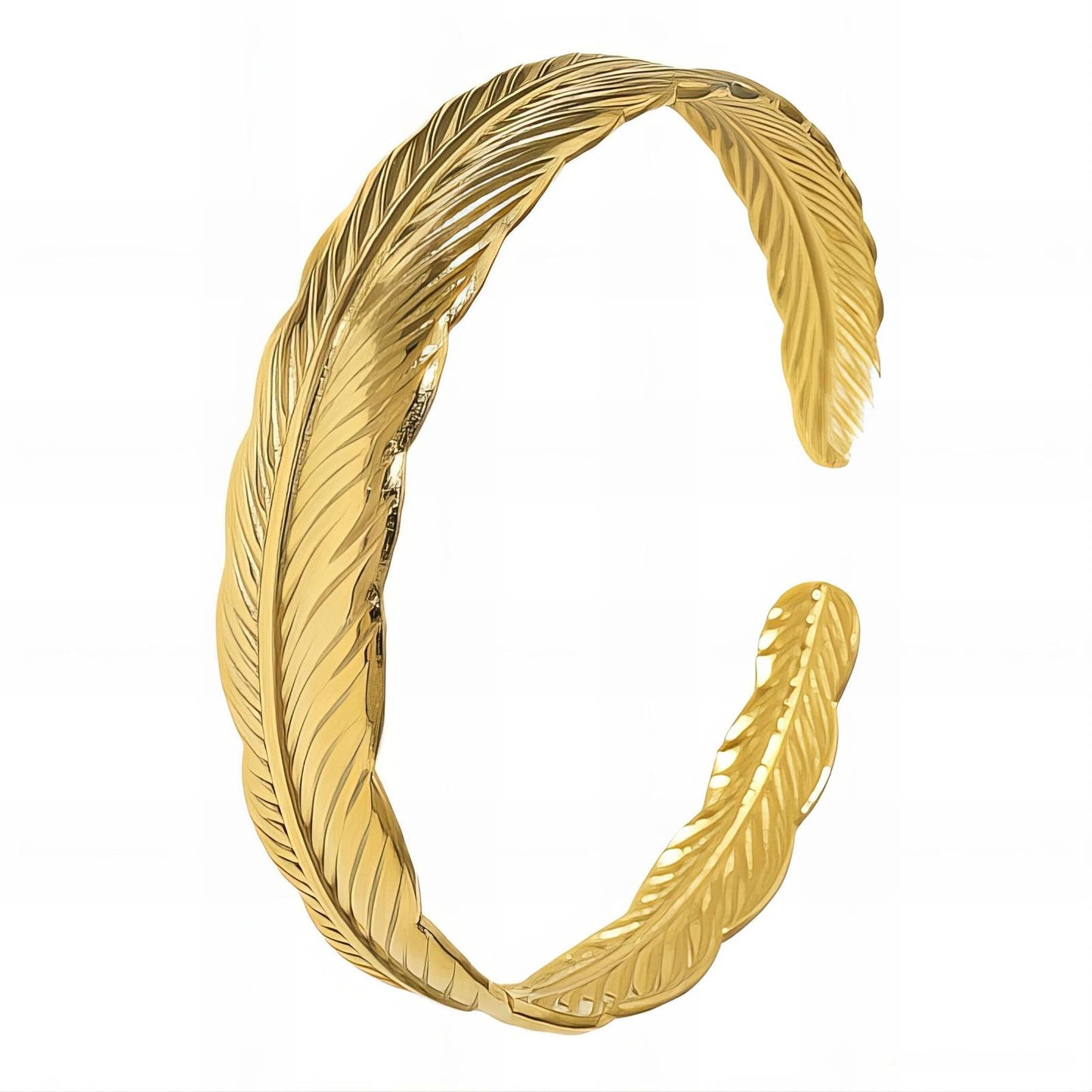 Feather Bracelet 18K Gold Plated Steel