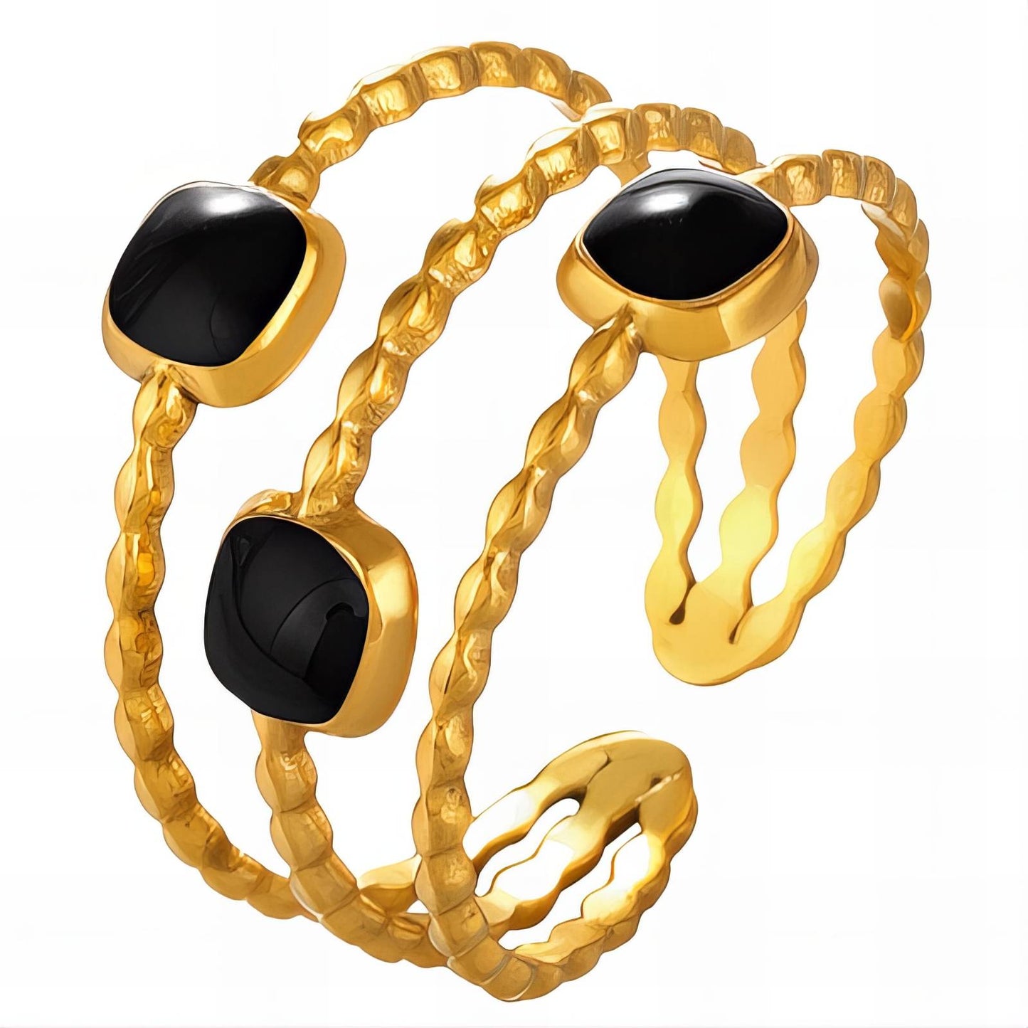 Ring, 18K Gold Plated Steel