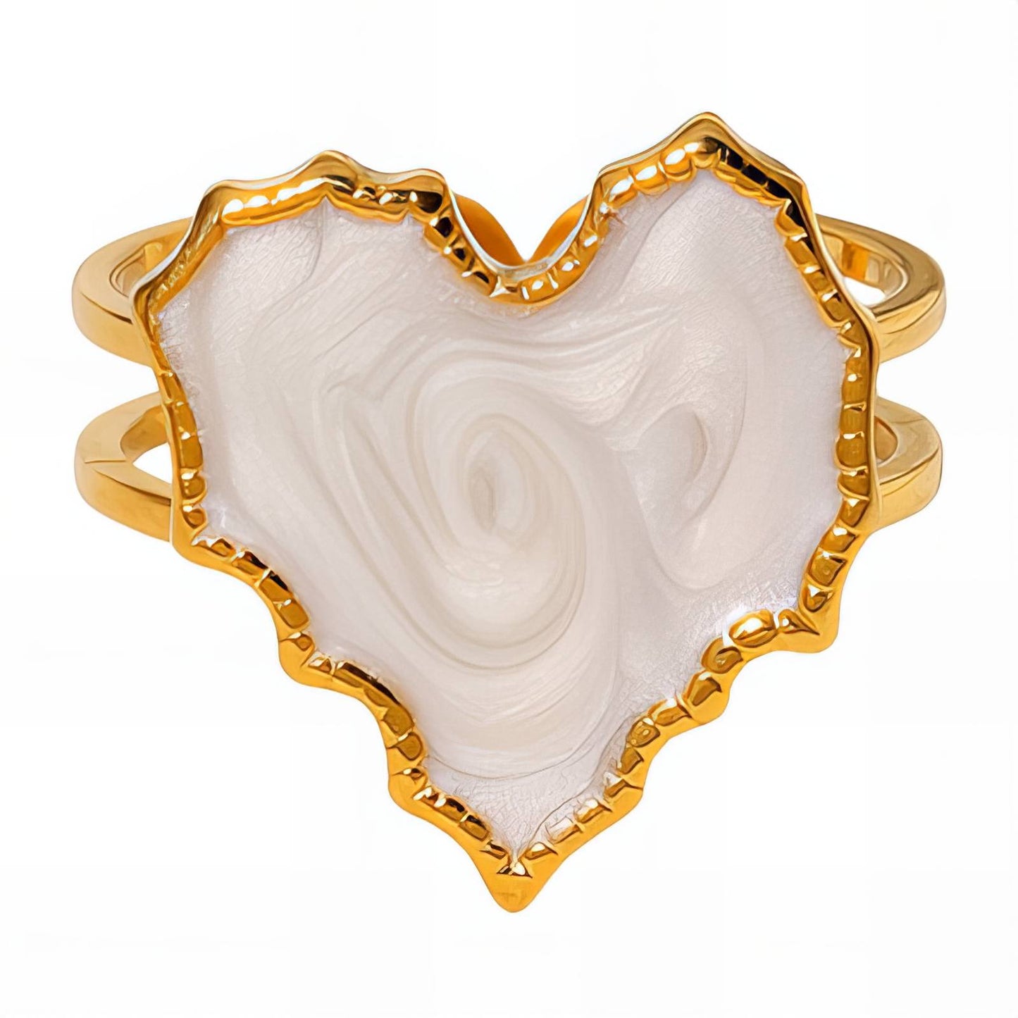 "Heart" Ring, 18K Gold Plated Steel