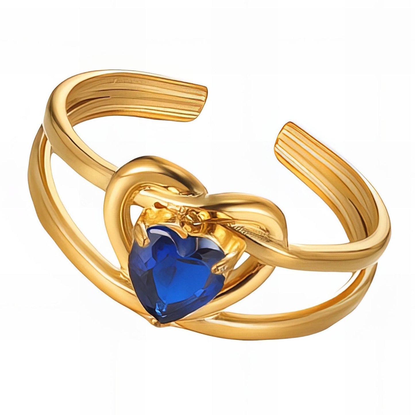 "Heart" Ring, 18K Gold Plated Steel