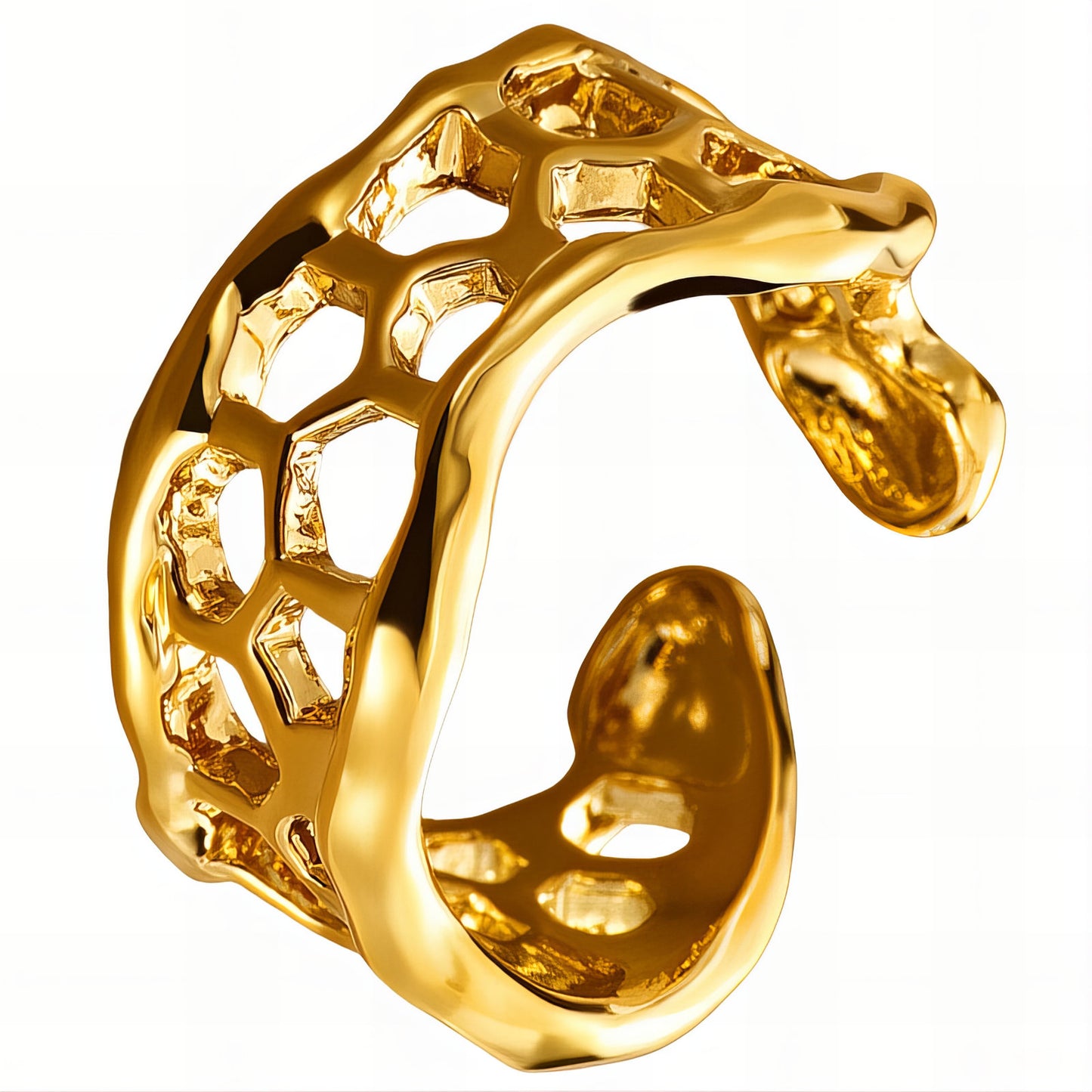 Ring, 18K Gold Plated Steel