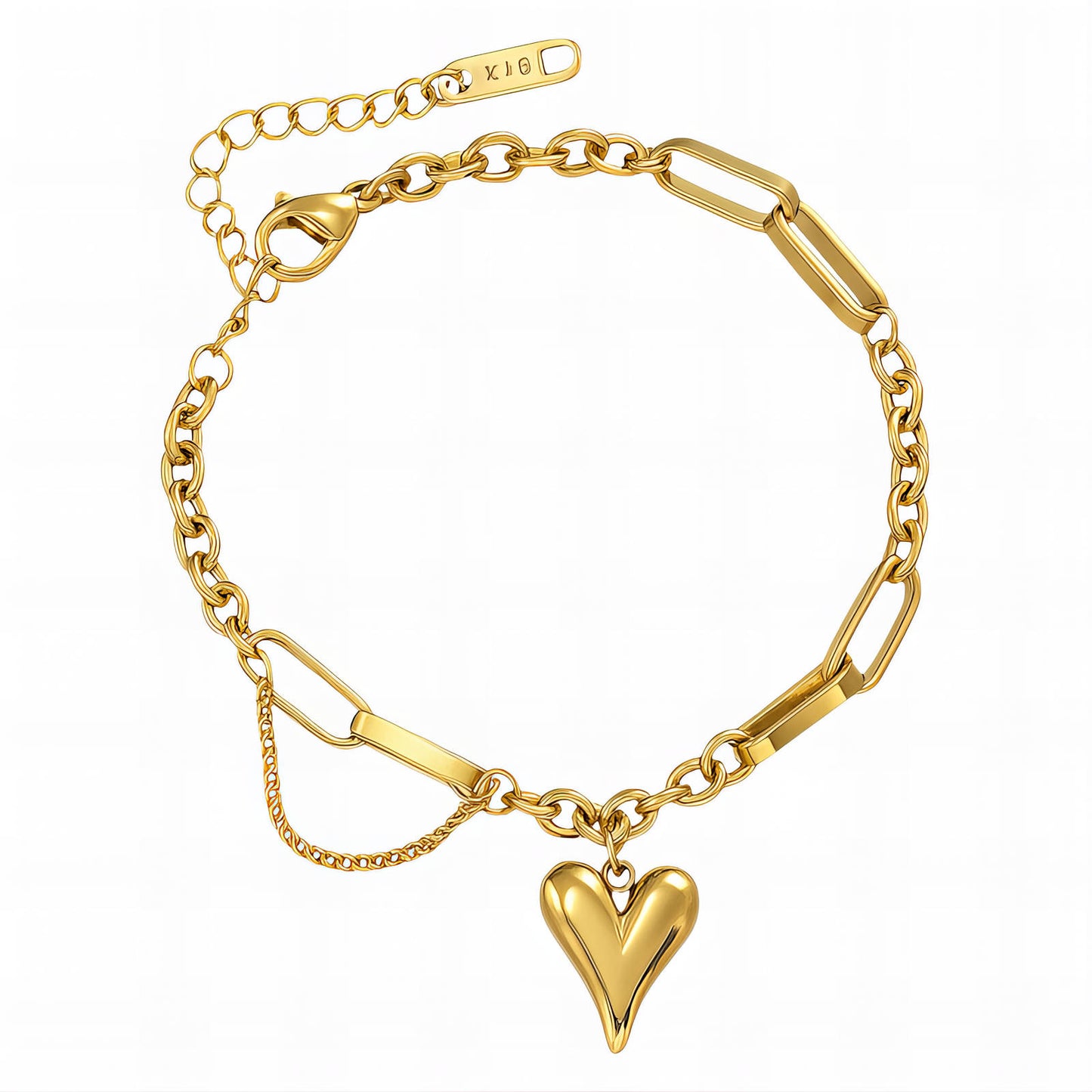 Heart Bracelet 18K Gold Plated Steel