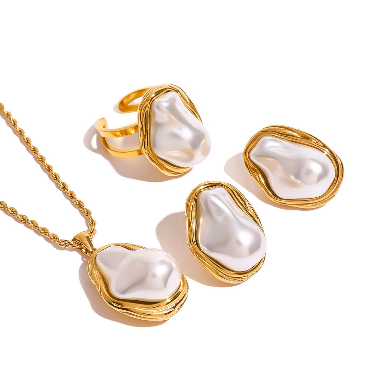 Artificial Baroque Pearl Stainless Steel Necklace