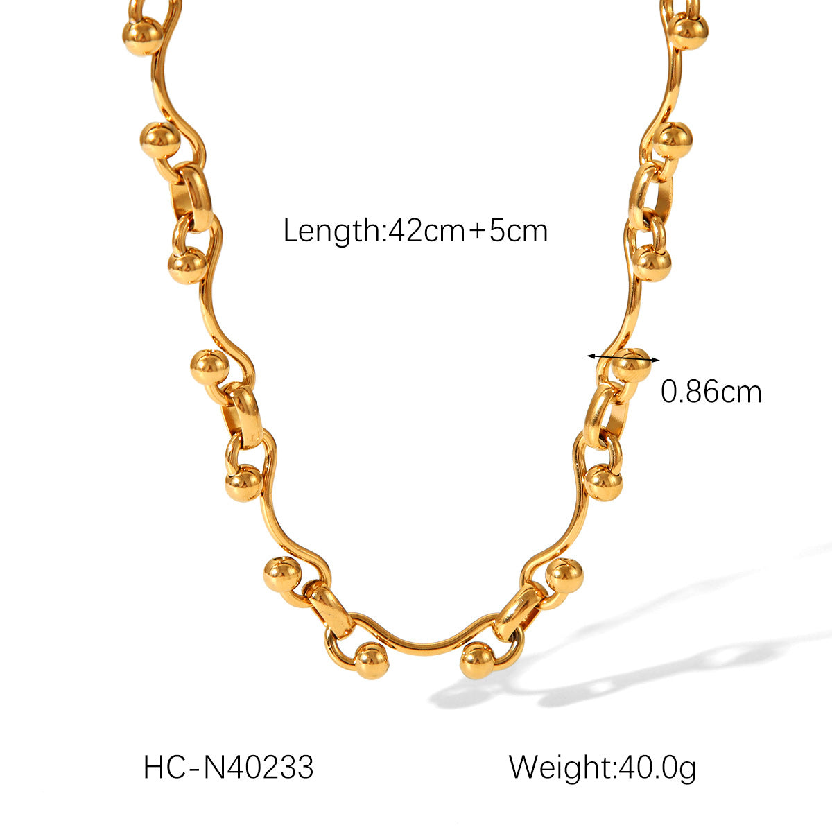 Necklace Geometric 18K Gold Plated Steel