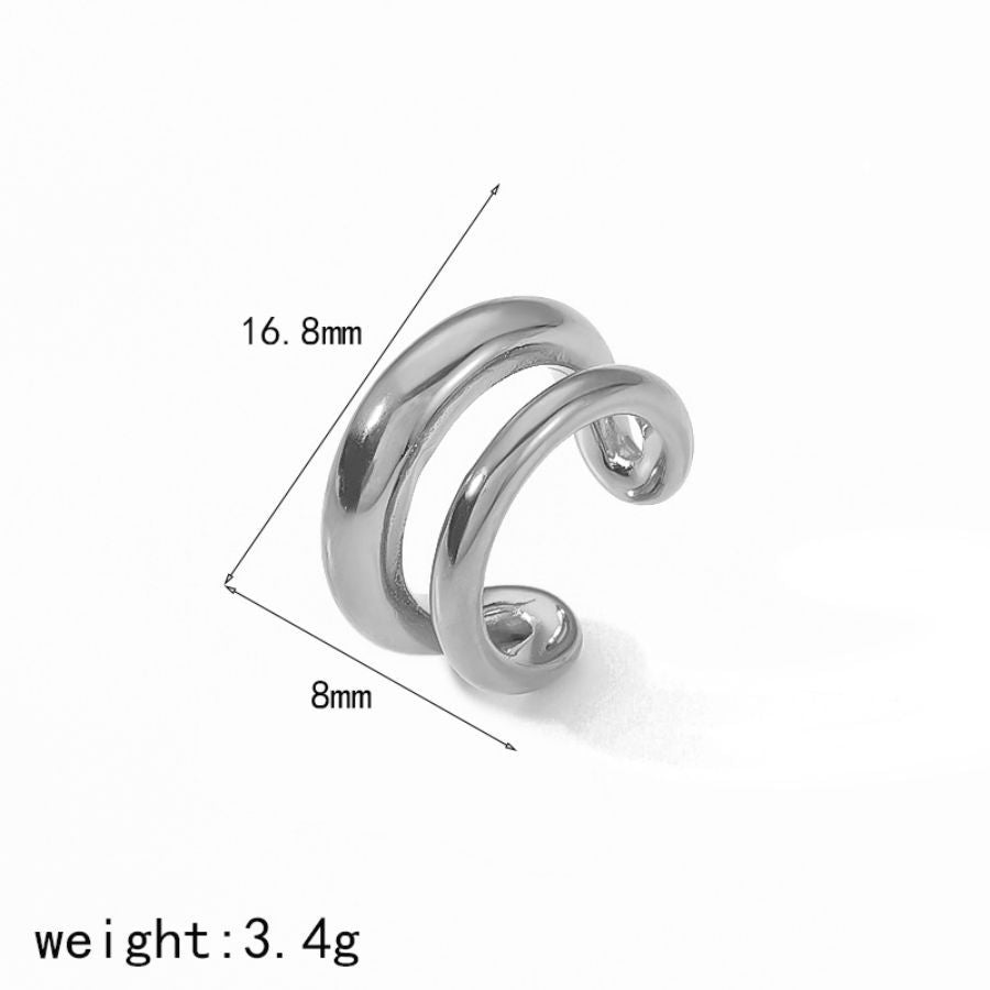 Two-line Gradient Non-pierced Stainless Steel Ear Clip