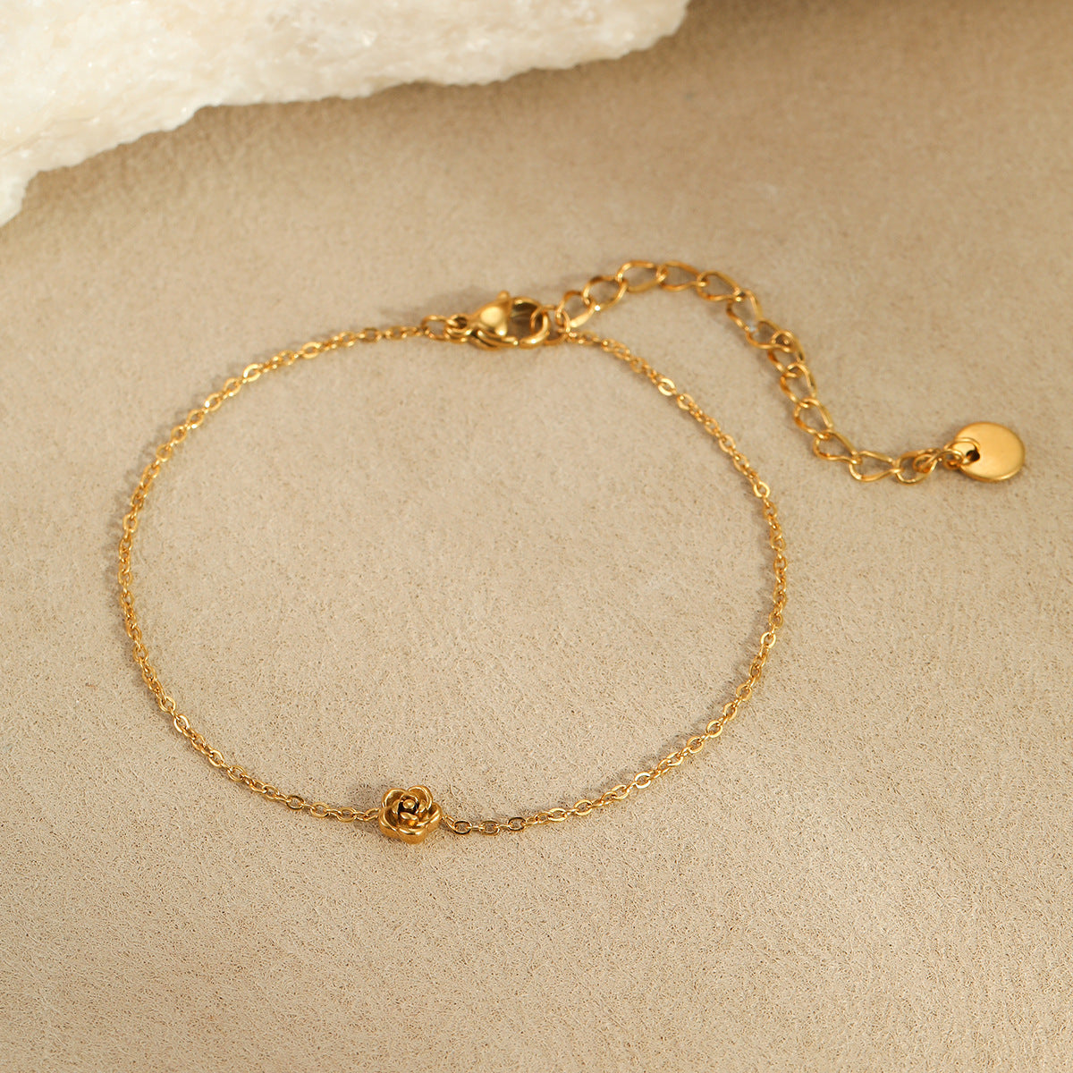 Flower Bracelet 18K Gold Plated Steel