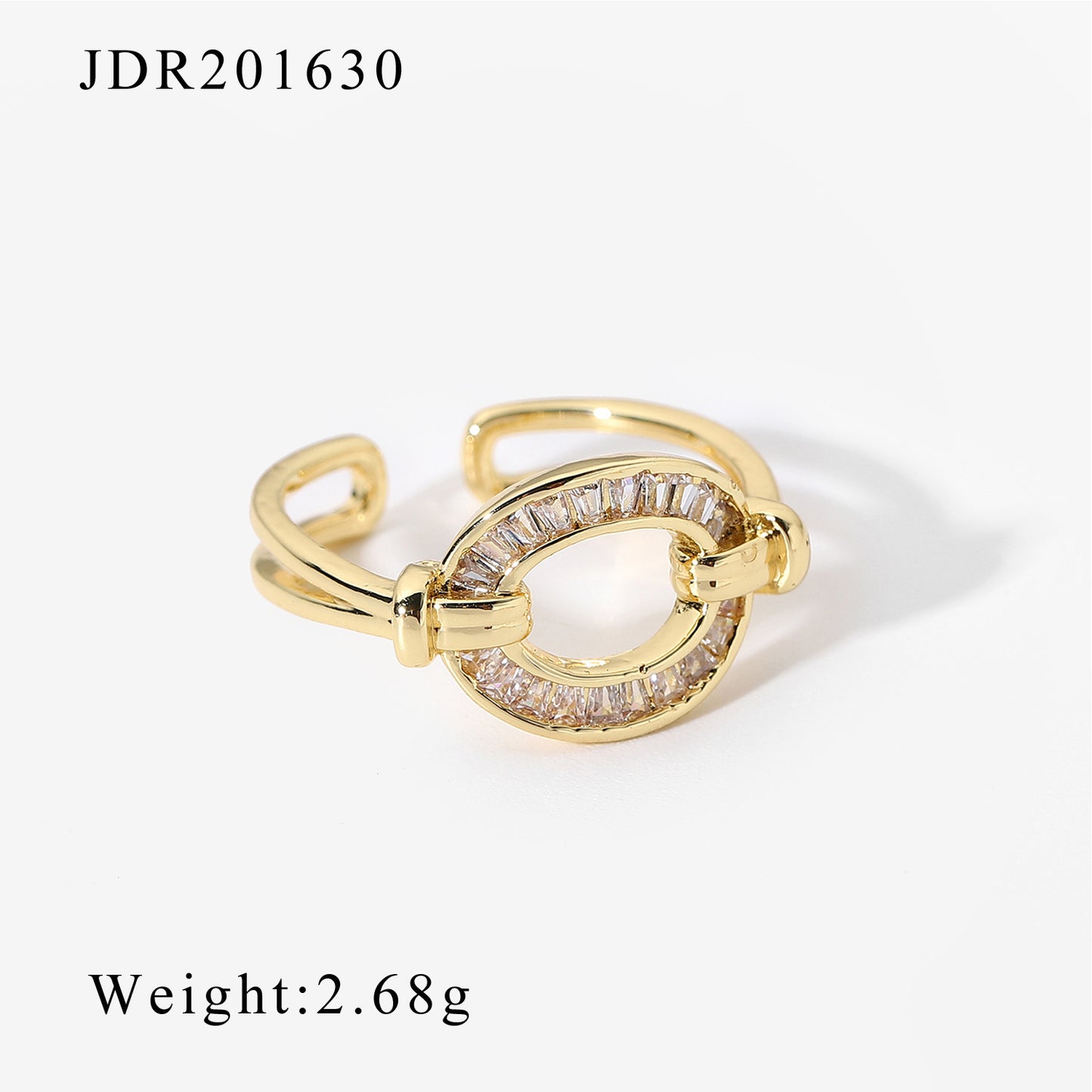 Ring Zirconia 18K Gold Plated Steel