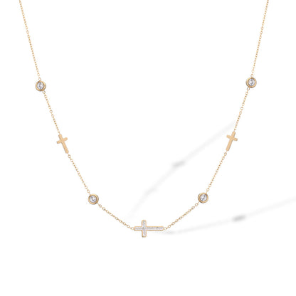 Cross 18K Gold Plated Steel Necklace