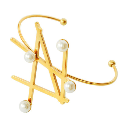 Bracelet, 18K Gold Plated Steel