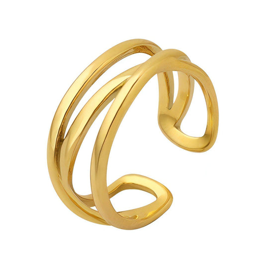 Ring, 18K Gold Plated Steel
