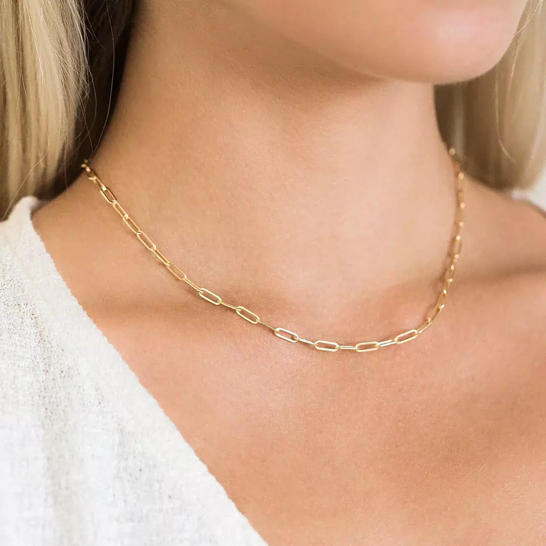 Necklace, 18K Gold Plated Steel