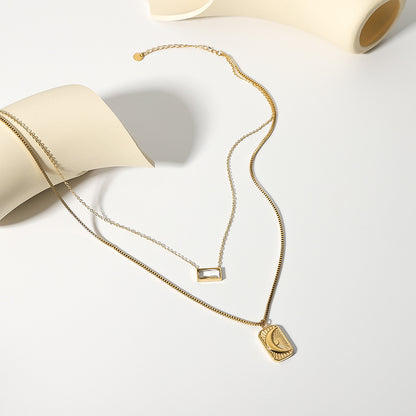 Moon Sun 18K Gold Plated Stainless Steel Necklaces