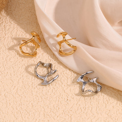 Abstract Mask Stud Earrings Stainless Steel