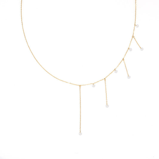 Multi Charms Necklace 18K Gold Plated Steel