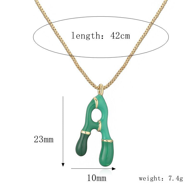 26 English Alphabet Pendant Necklace 18K Gold Stainless Steel