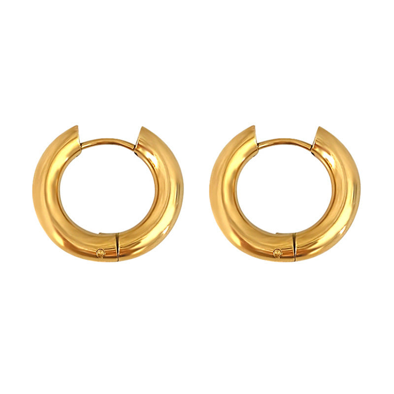 Hoop Earrings 18K Gold Plated Steel