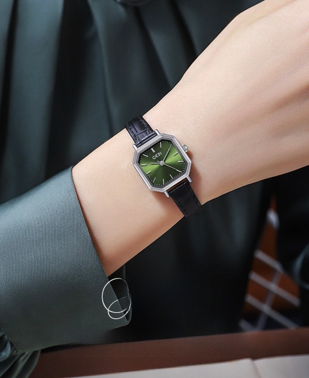 Retro Octagonal Quartz Watch For Women Simple Small Square Dial Waterproof PU Leather Strap Elegant Timepiece