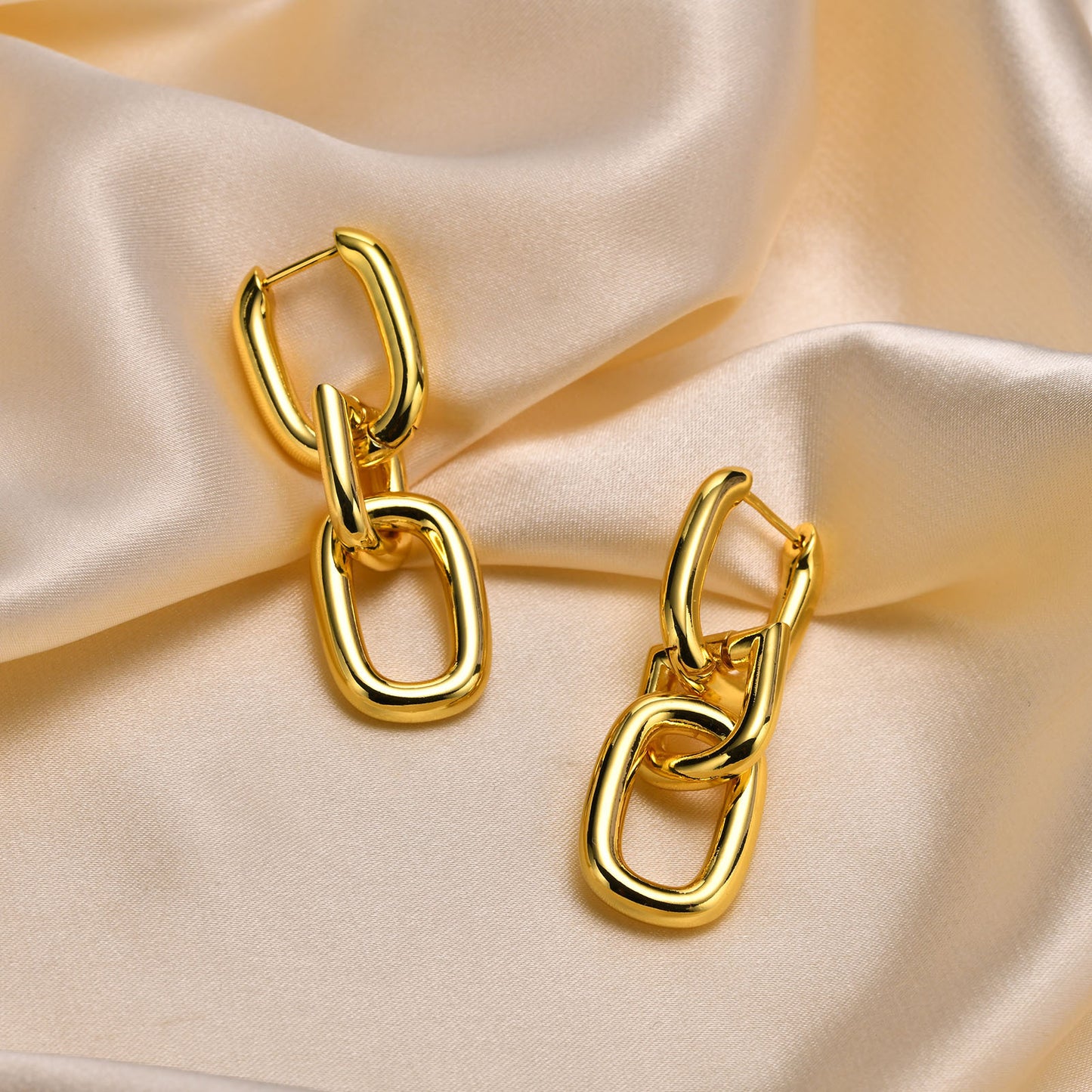 Drop Earrings 18K Gold Plated Steel