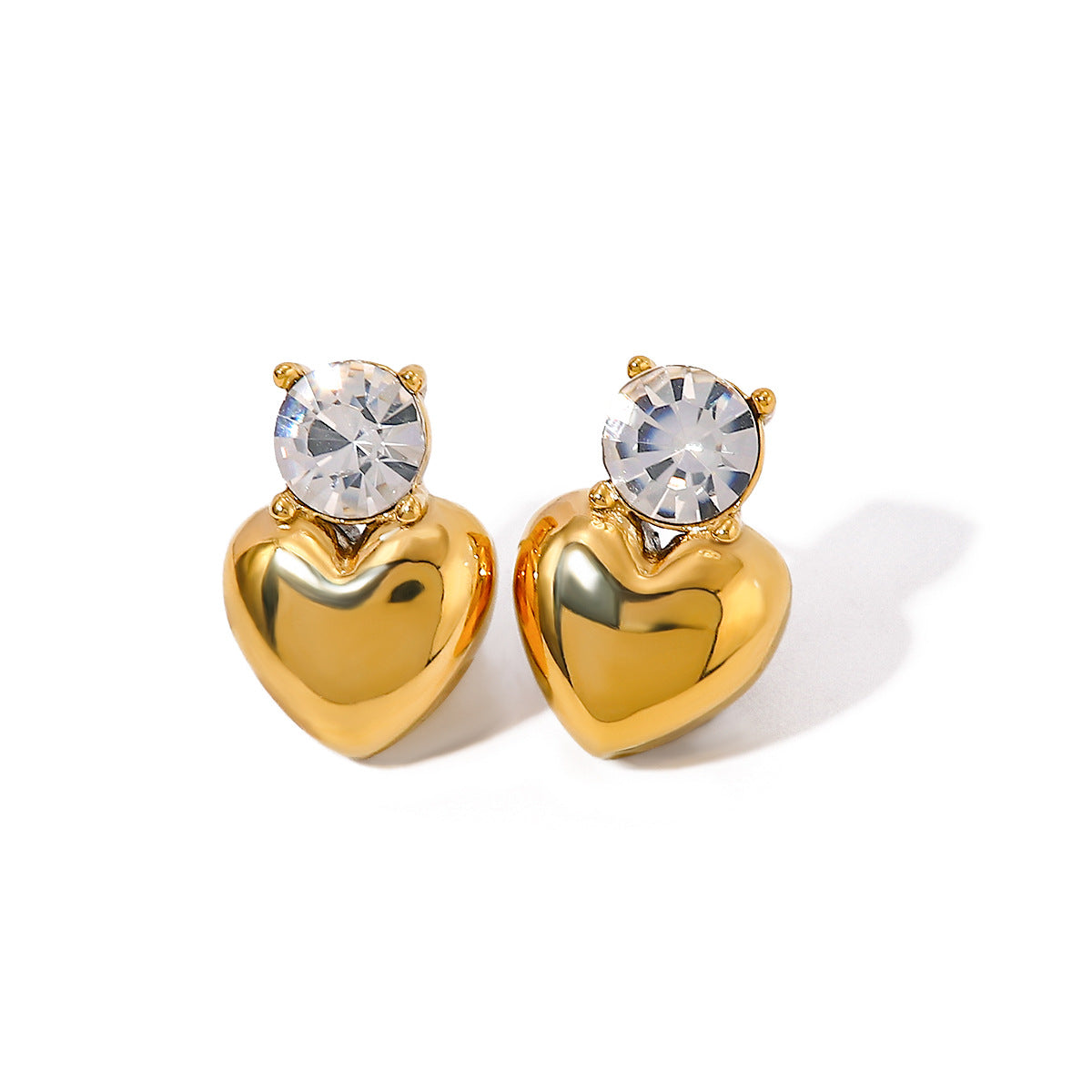 Heart Stainless Steel 18k Gold Plated Earrings