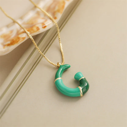 26 English Alphabet Pendant Necklace 18K Gold Stainless Steel