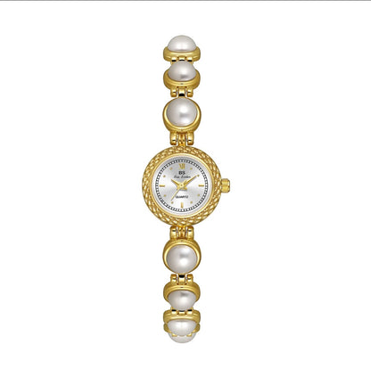 Women Bracelet Watch Elegant Vintage Imitation Artificial Pearl Strap Quartz