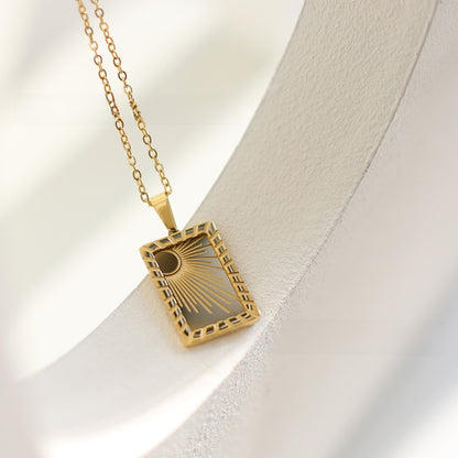 Sun 18K Gold Plated Steel Necklace