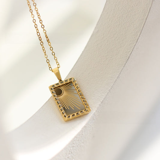 Sun 18K Gold Plated Steel Necklace