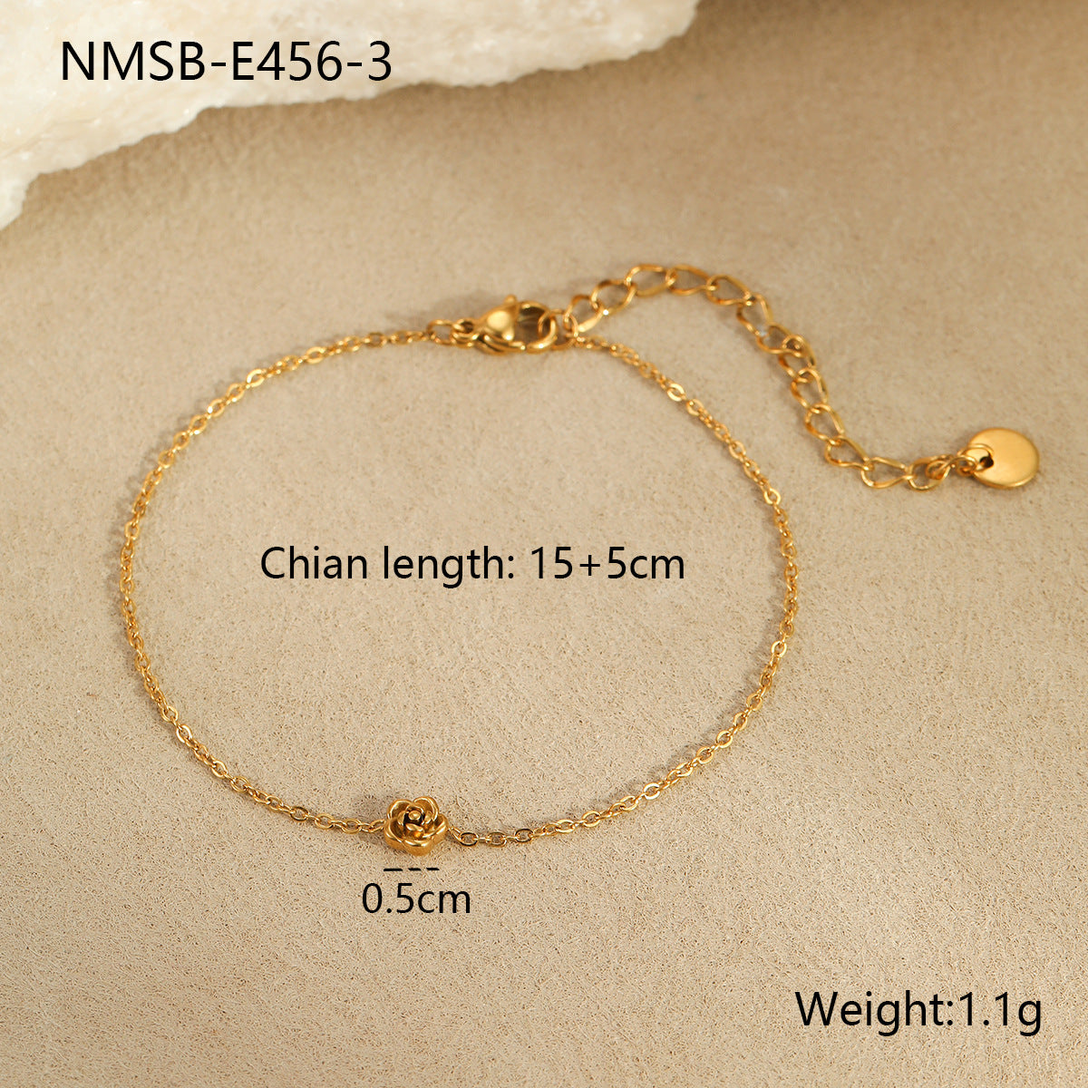 Flower Bracelet 18K Gold Plated Steel