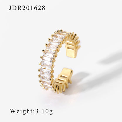 Ring Zirconia 18K Gold Plated Steel