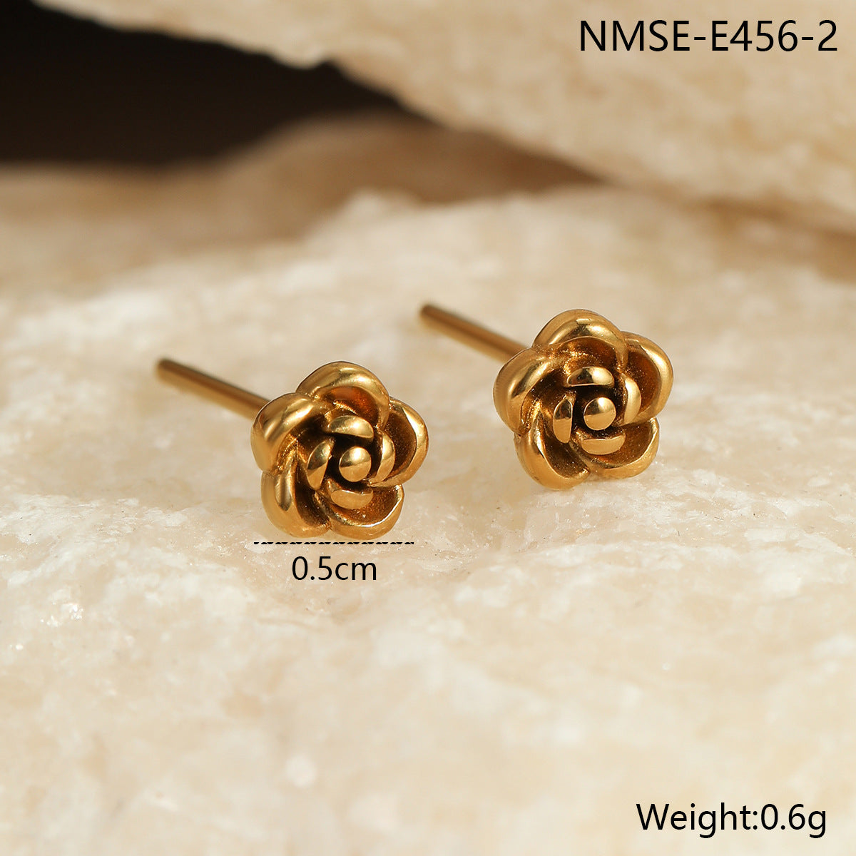 Flower studs 18K Gold Plated Steel