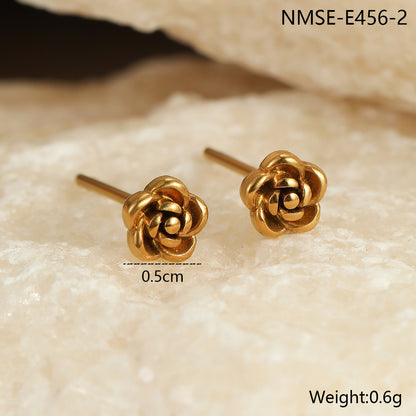 Flower studs 18K Gold Plated Steel
