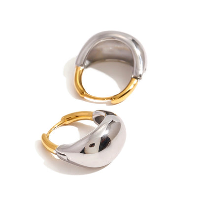 Chunky Hoop Earrings Geometric Huggie