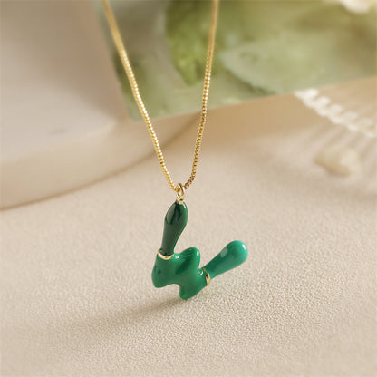 26 English Alphabet Pendant Necklace 18K Gold Stainless Steel