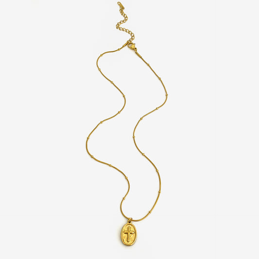 Cross 18K Gold Plated Steel Pendant Necklace