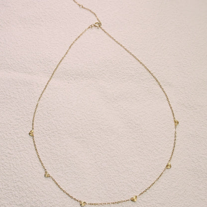 Heart Shape 18K Gold Plated Steel Necklace