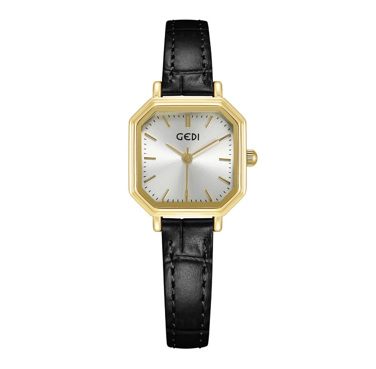 Retro Octagonal Quartz Watch For Women Simple Small Square Dial Waterproof PU Leather Strap Elegant Timepiece