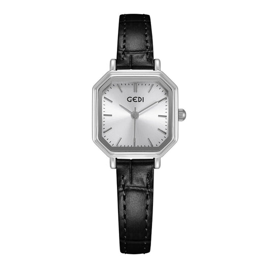Retro Octagonal Quartz Watch For Women Simple Small Square Dial Waterproof PU Leather Strap Elegant Timepiece