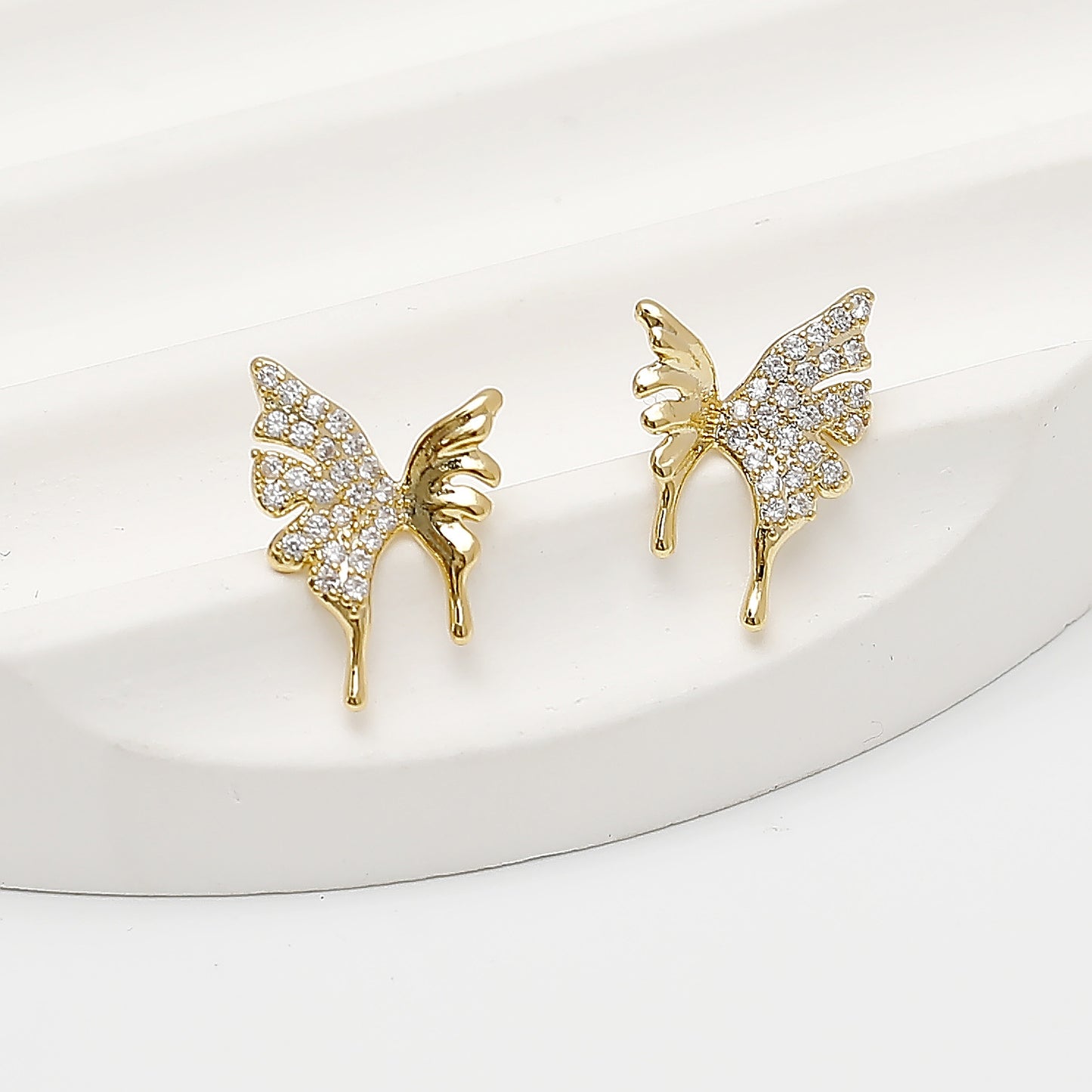 Butterfly Ear Studs 18K Gold Plated Steel