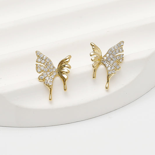Butterfly Ear Studs 18K Gold Plated Steel