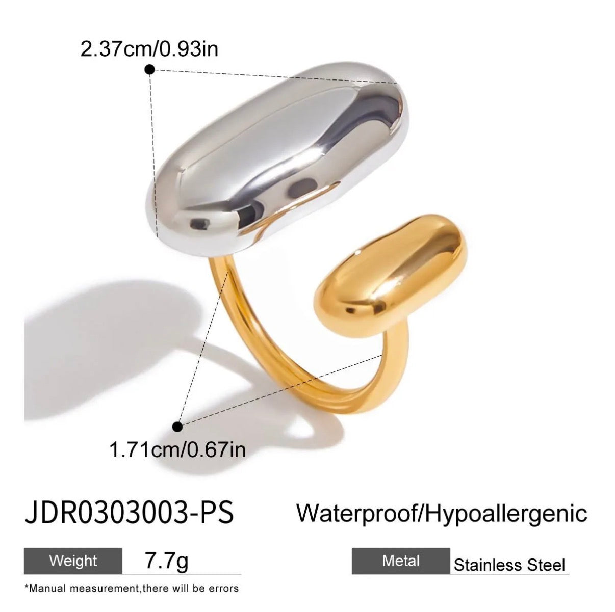 Two Tone Pentagram Ring Stainless Steel